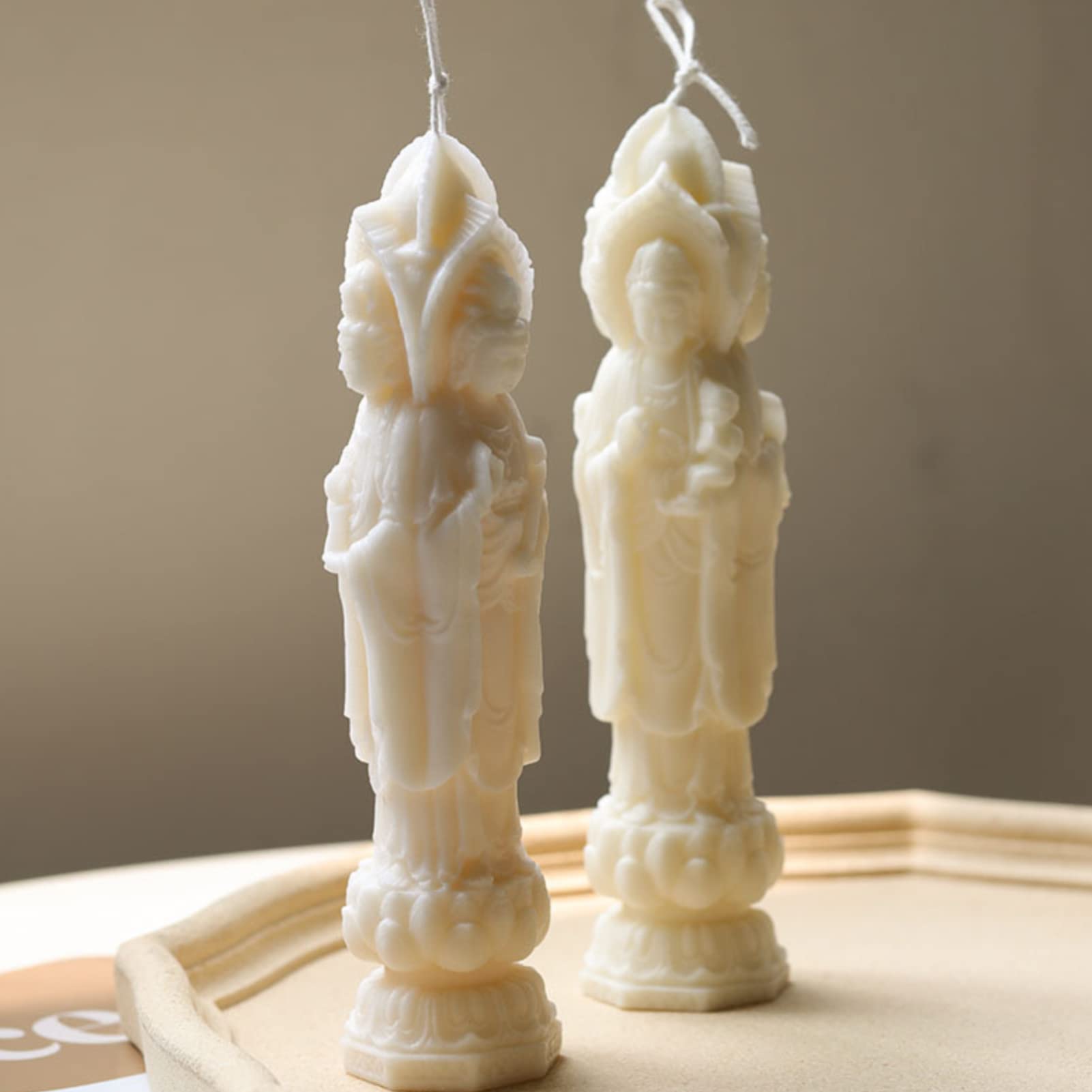 FUFRE Moule à bougie en silicone - Bouddha - Fait main - Aromathérapie - Forme de bougie - Pour travaux manuels, décoration, fondant, bougies parfumées, cire de soja, plâtre (A)