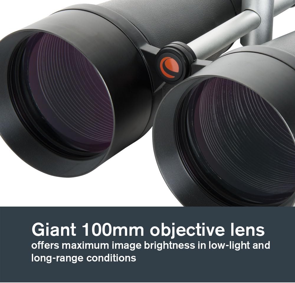 Celestron SkyMaster 25x100 Binoculars – Giant Aperture Binoculars for Deep-Sky Astronomy & Long-Distance Viewing – Multi-Coated Optics – Includes Tripod Adapter & Carrying Case - Image 2