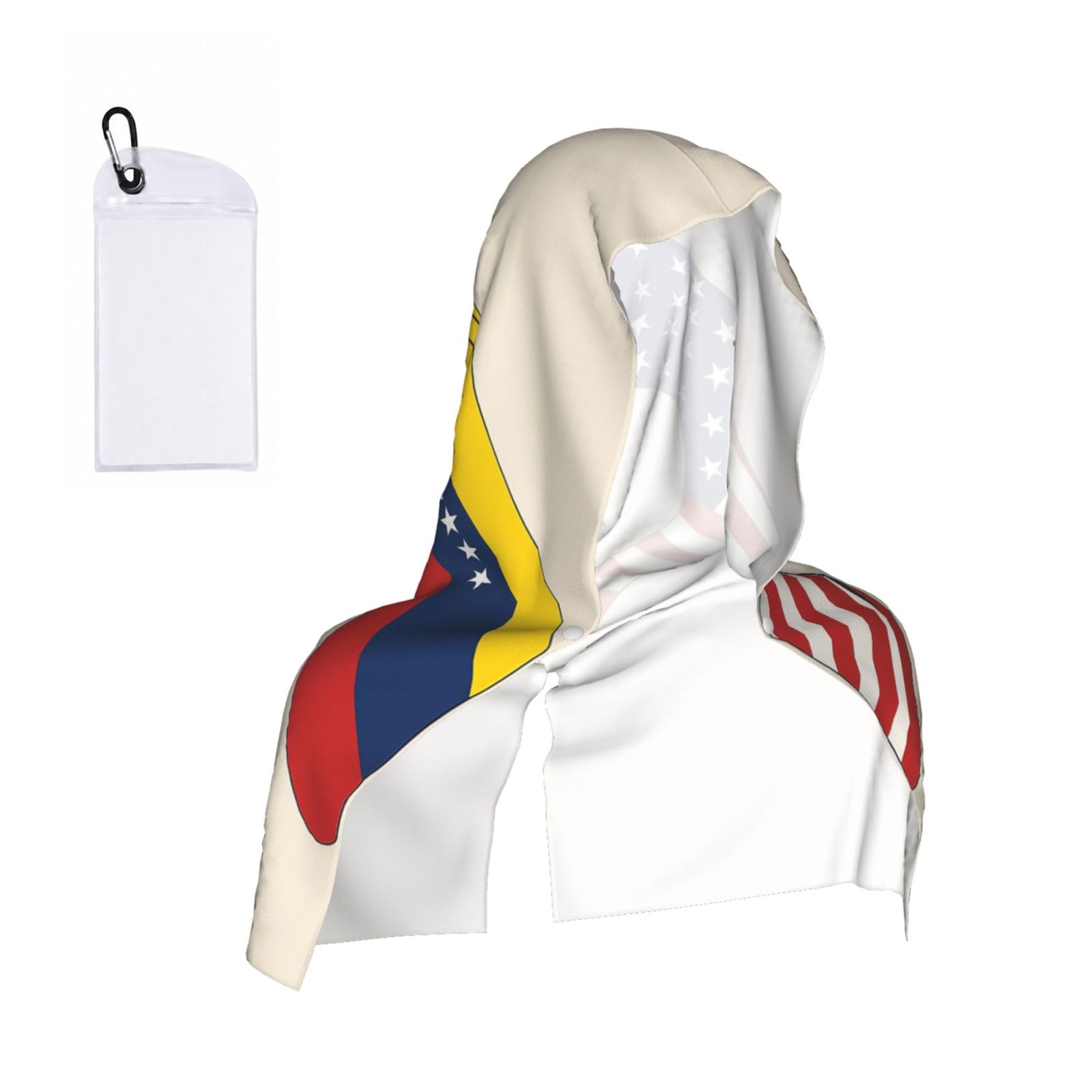 DUWAA Heart Shape Usa Venezuela Print Cooling Hooded Sports Towel, 30×60cm Quick Drying Summer Cool Head Wrap For Neck And Face