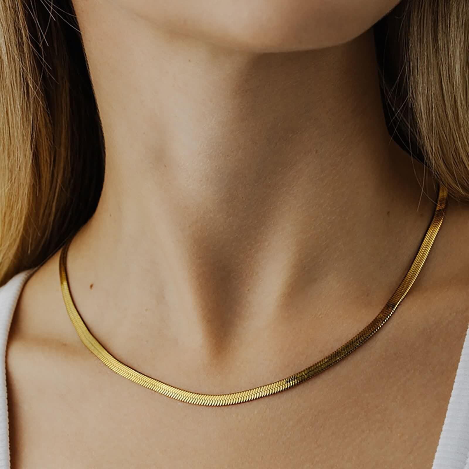 YXWYXWA Stainless Steel Snake Chain Necklace for Women - Long, Elegant Jewelry Accessory