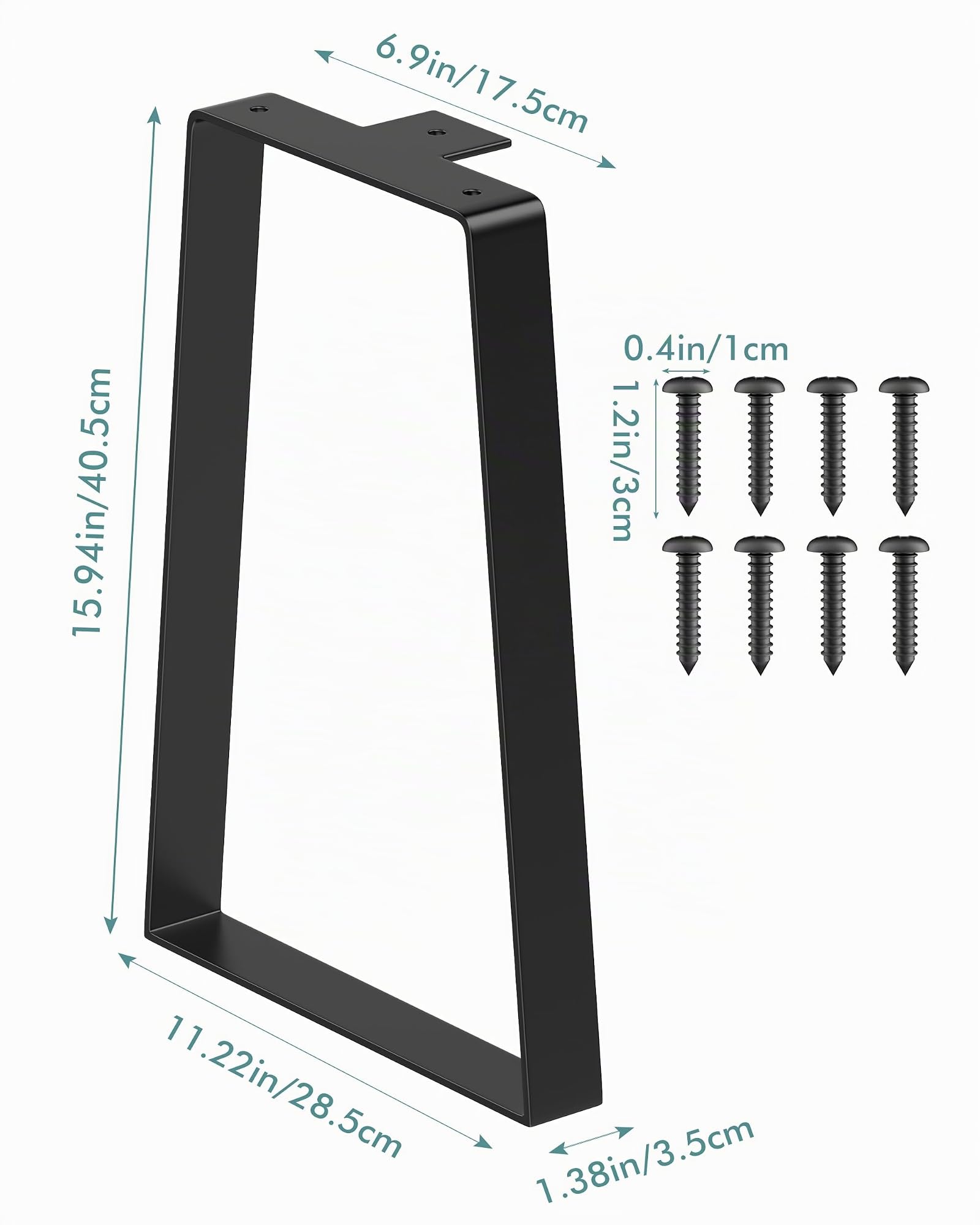 Trapez Tischbeine 40 cm Metall Schwarz Tischgestell DIY