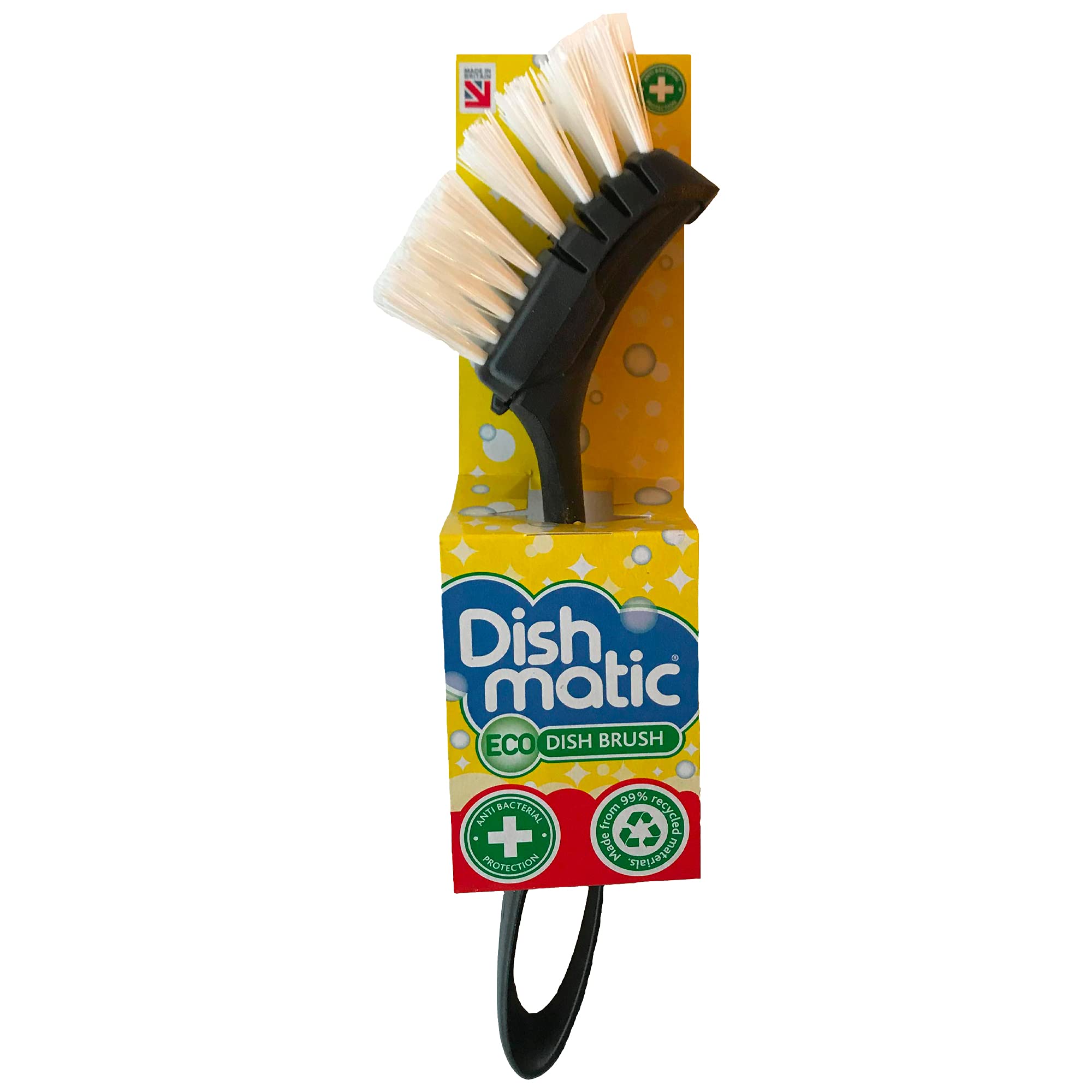 DishmaticECO Washing-Up Scrubbing Brush Made from 99% Recycled Plastic with Replaceable Brush Head – Antibacterial Kitchen Washing-Up Dish Brush
