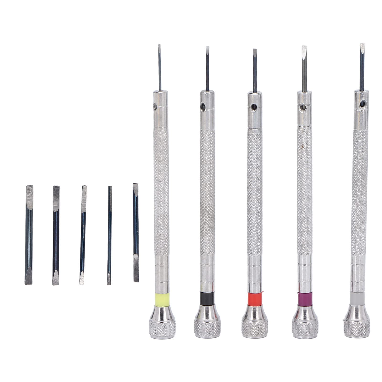 Jeu de 5 Tournevis de précision pour Montres, en Acier, de différentes Tailles, pour la réparation de Montres Professionnelles.