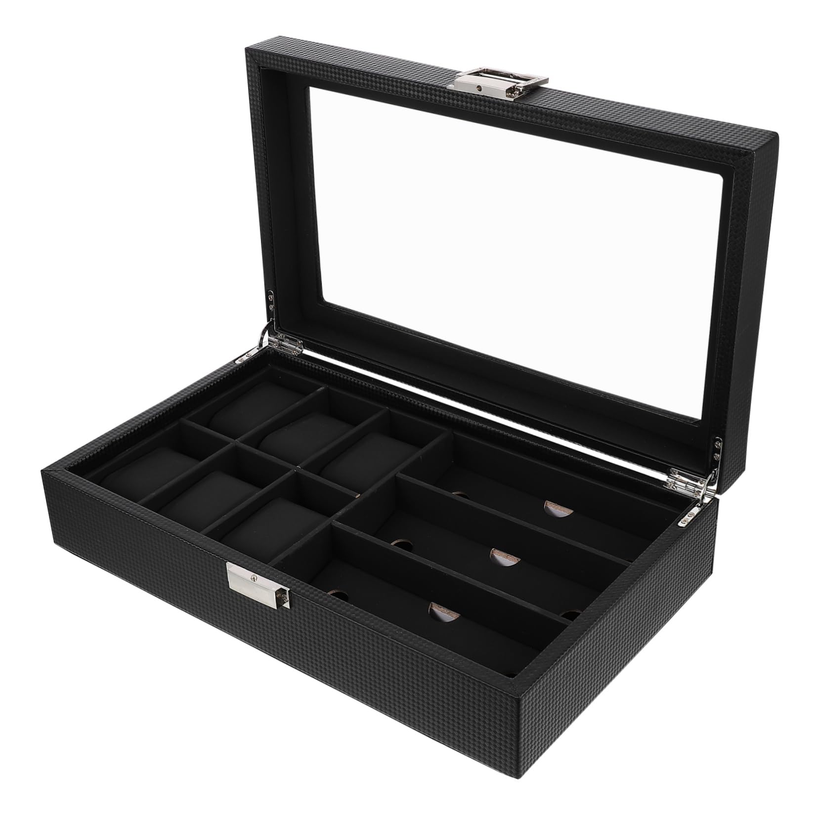 Caja Para Gafas y Relojes Estuche Resistente Soporte De Gafas Joyería Almacenamiento Viaje Hogar Clásico Fácil De Usar