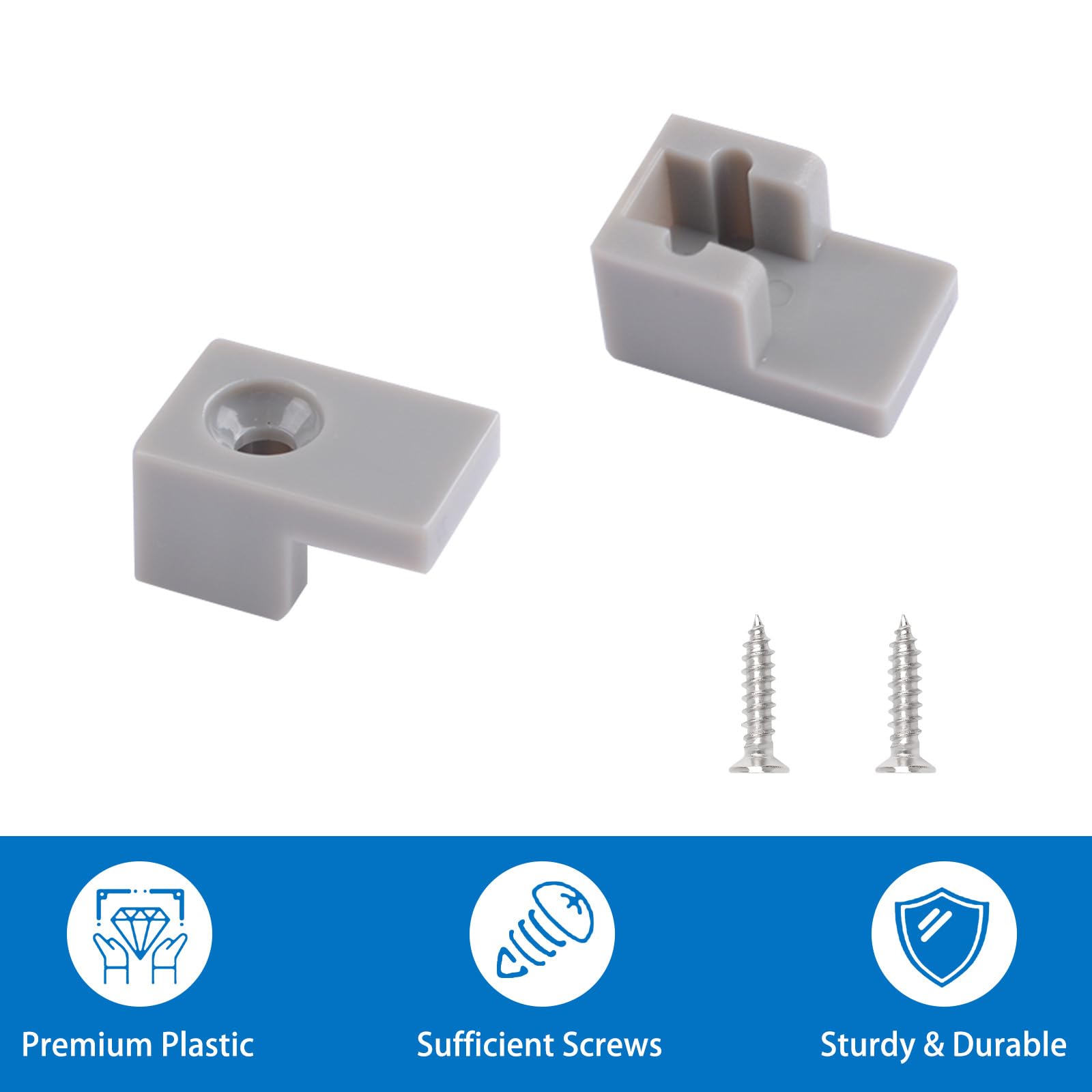 INCREWAY 12PCS L-Shaped Glass Clamp Gray Partition Glass Clip for Partitioning Bathroom Doors Plastic Clip Accessories Suitable for Transparent Shower Sliding Doors - Image 3