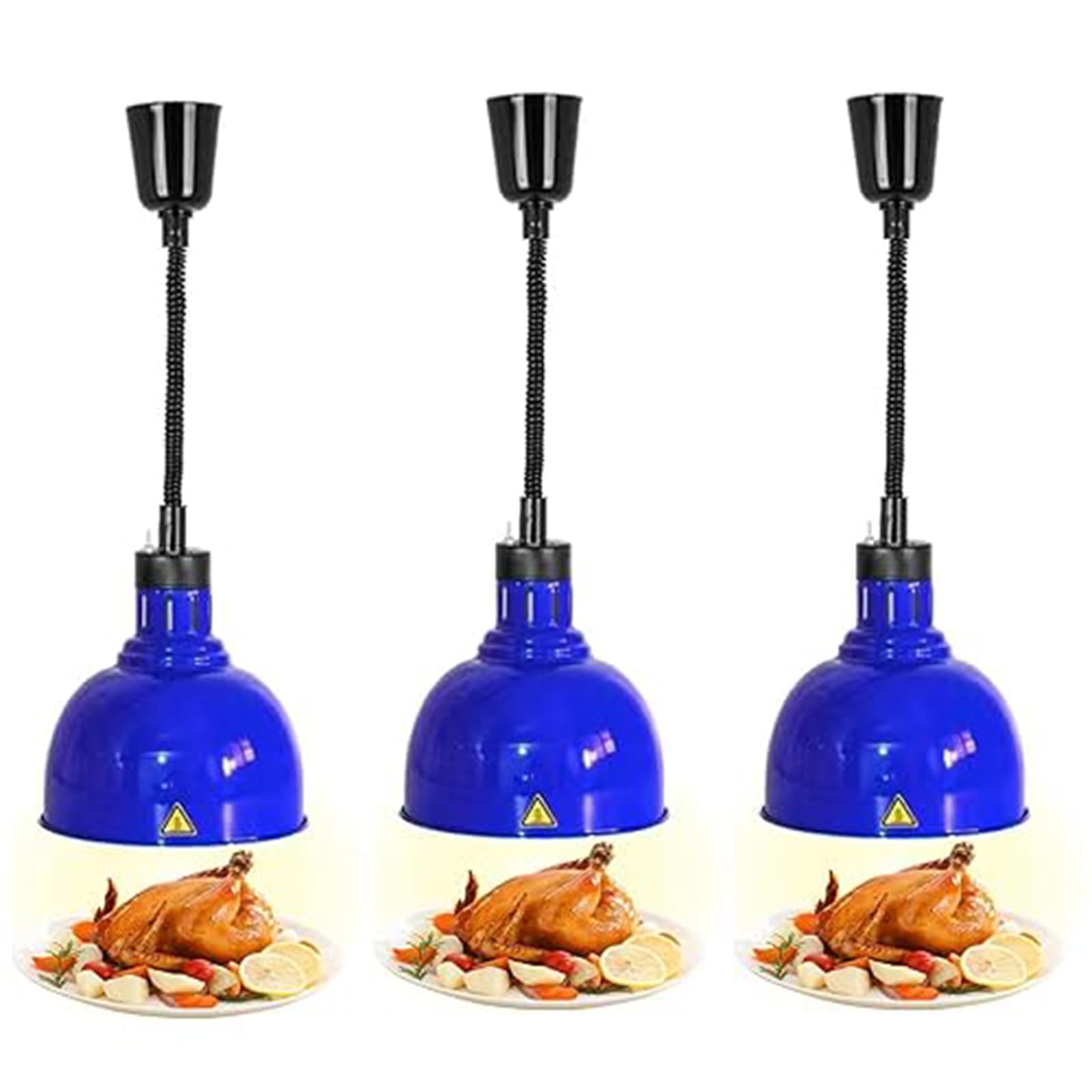 Lampada riscaldante da 250 W per Alimenti, Lampada riscaldante a Buffet sospesa a Scomparsa, Attrezzature per cucine Commerciali per Hotel Forniture per ristoranti (Color : B, Size : 3pcs)