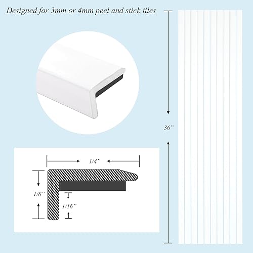 Miniatura 2 de SUNWINGS - Borde decorativo para azulejos de cocina, despegar y pegar, 36 pulgadas, borde autoadhesivo para azulejos, paquete de 10 unidades,
