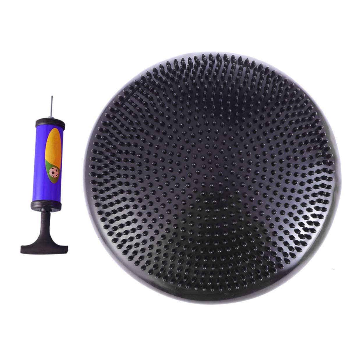 Cuscino Equilibrio Gonfiabile Nero in Pvc con Pompa Manuale | Seduta Ergonomica, Superficie Instabile per Esercizi, Adatto ai Ragazzo Ragazza Colore Casuale