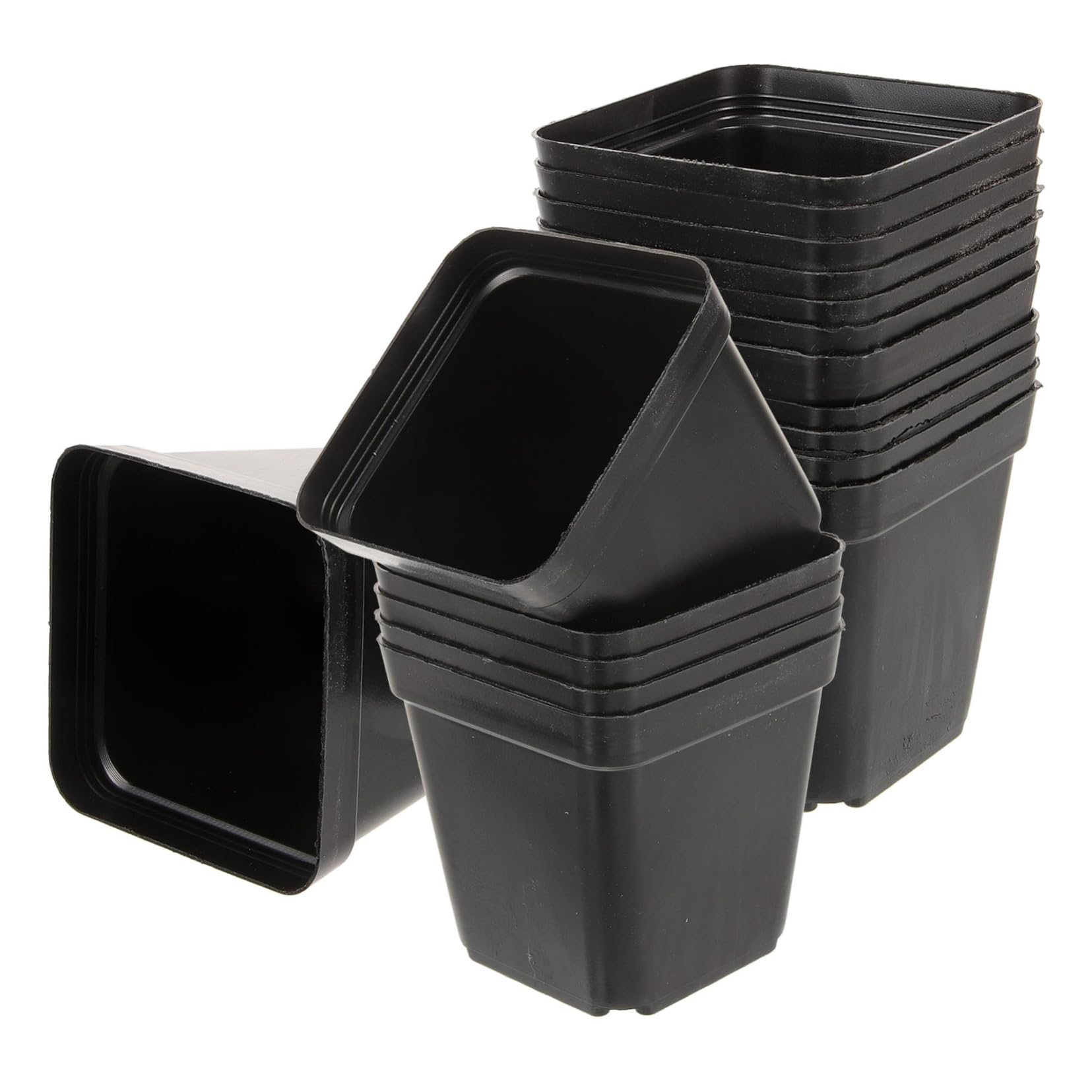 Milisten 120pièces Pots Carrés Profonds Plastique pour Plantes avec Drainage pour Semis Petits Pots à Fleurs Réutilisables