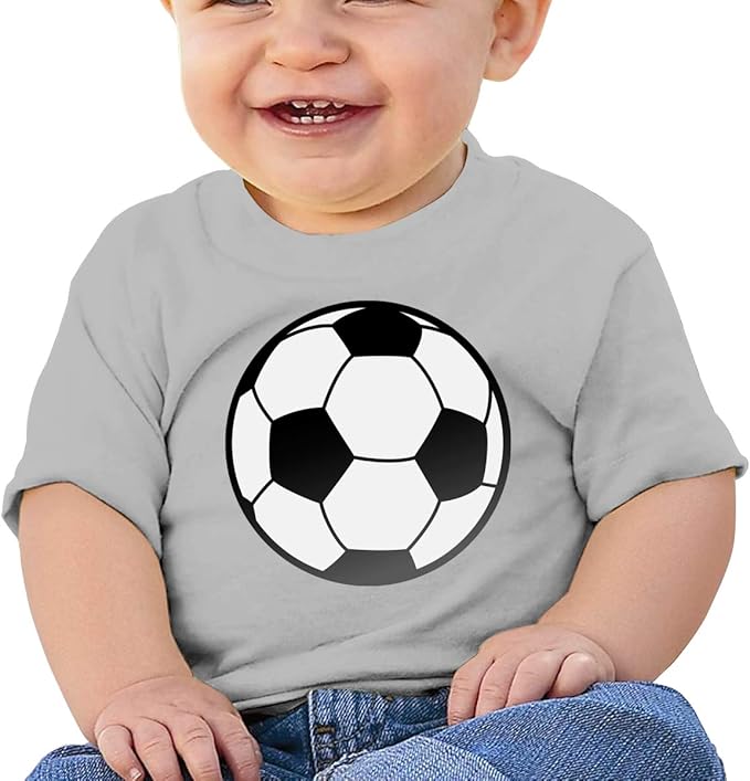 Soccer Ball Toddler Baby Girl Boy Round Neck Short Sleeved TShirt Tops