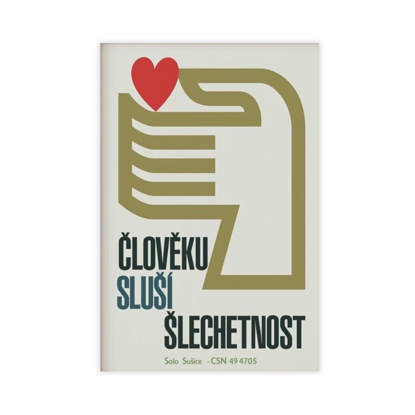 GJtyRFH Romantic Czech Holding He Mid Century Modern Soviet Matchbox Love Scandinavian Canvas Wall Art Posters And Prints Room Aesthetic Bedroom Office Decor 12" L X 18" W