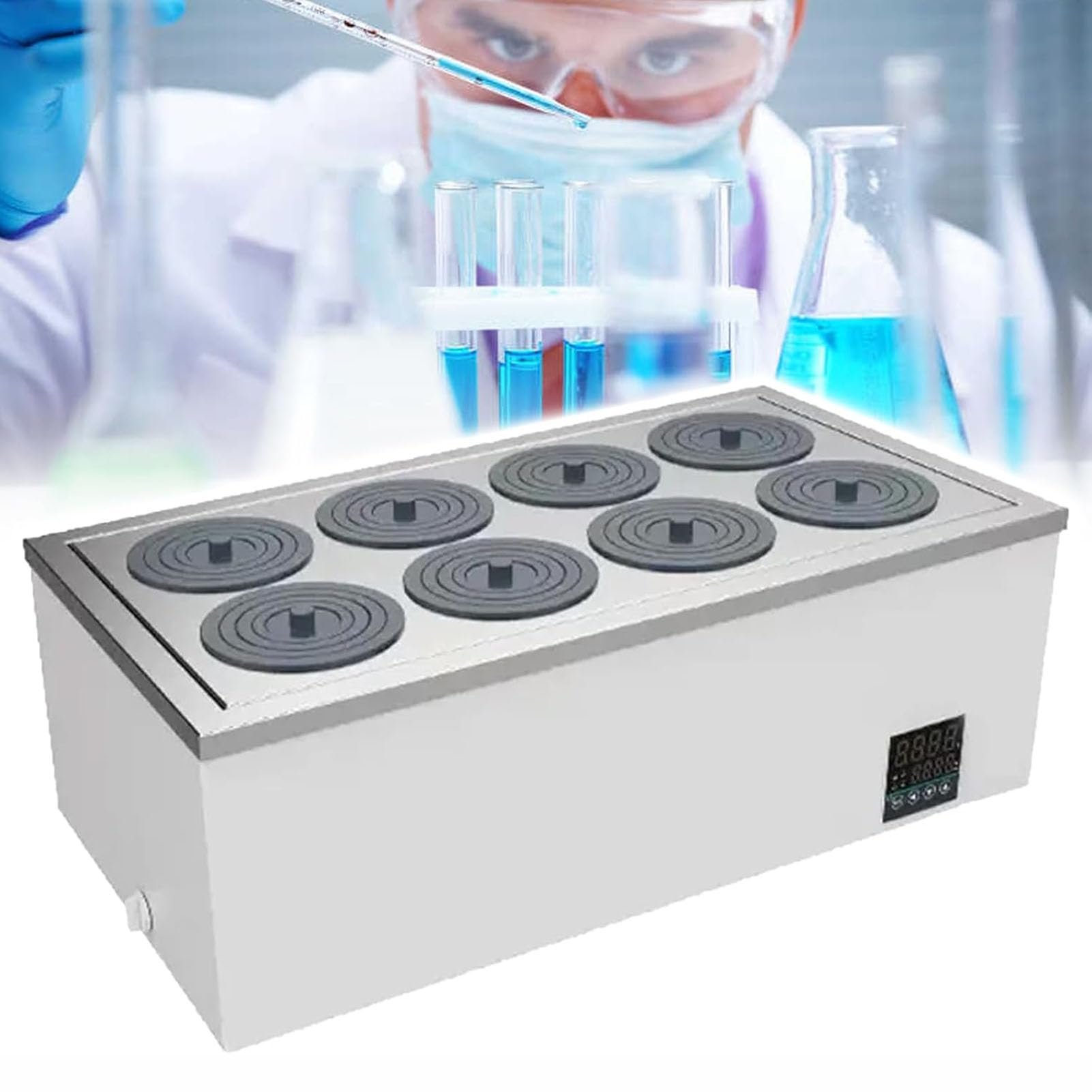 Laboratoryjna wanna wodna z cyfrowym termostatem, wkładka ze stali nierdzewnej, czujnik poziomu wody do zapobiegania spalaniu na sucho, timer i regulacja temperatury do stałej temperatury