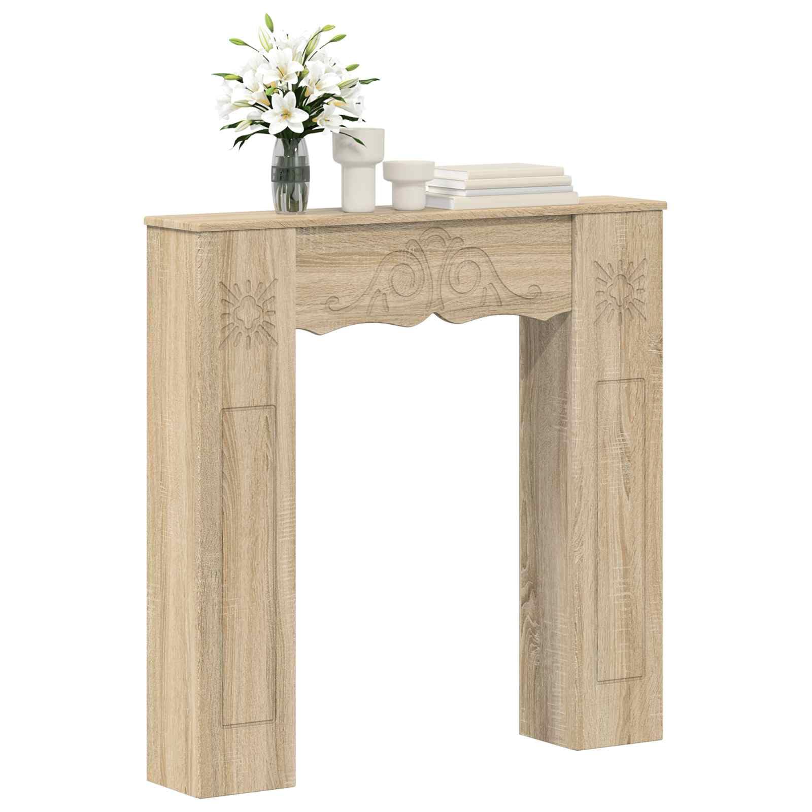 vidaXL Fireplace Surround Sonoma Oak 102 x 20 x 102 cm Engineered Wood