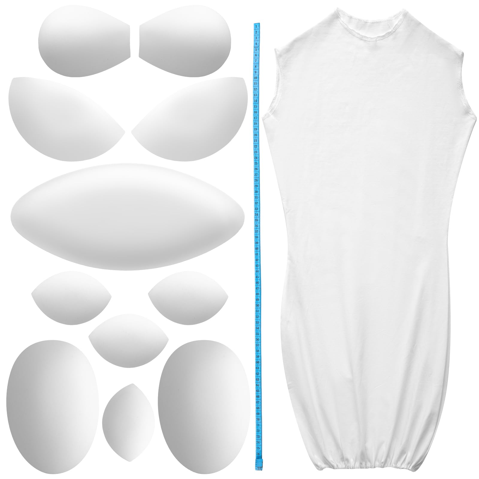 Jecery Pro Modular 13-Piece Dress Form Padding System for Custom Tailoring and Fitting