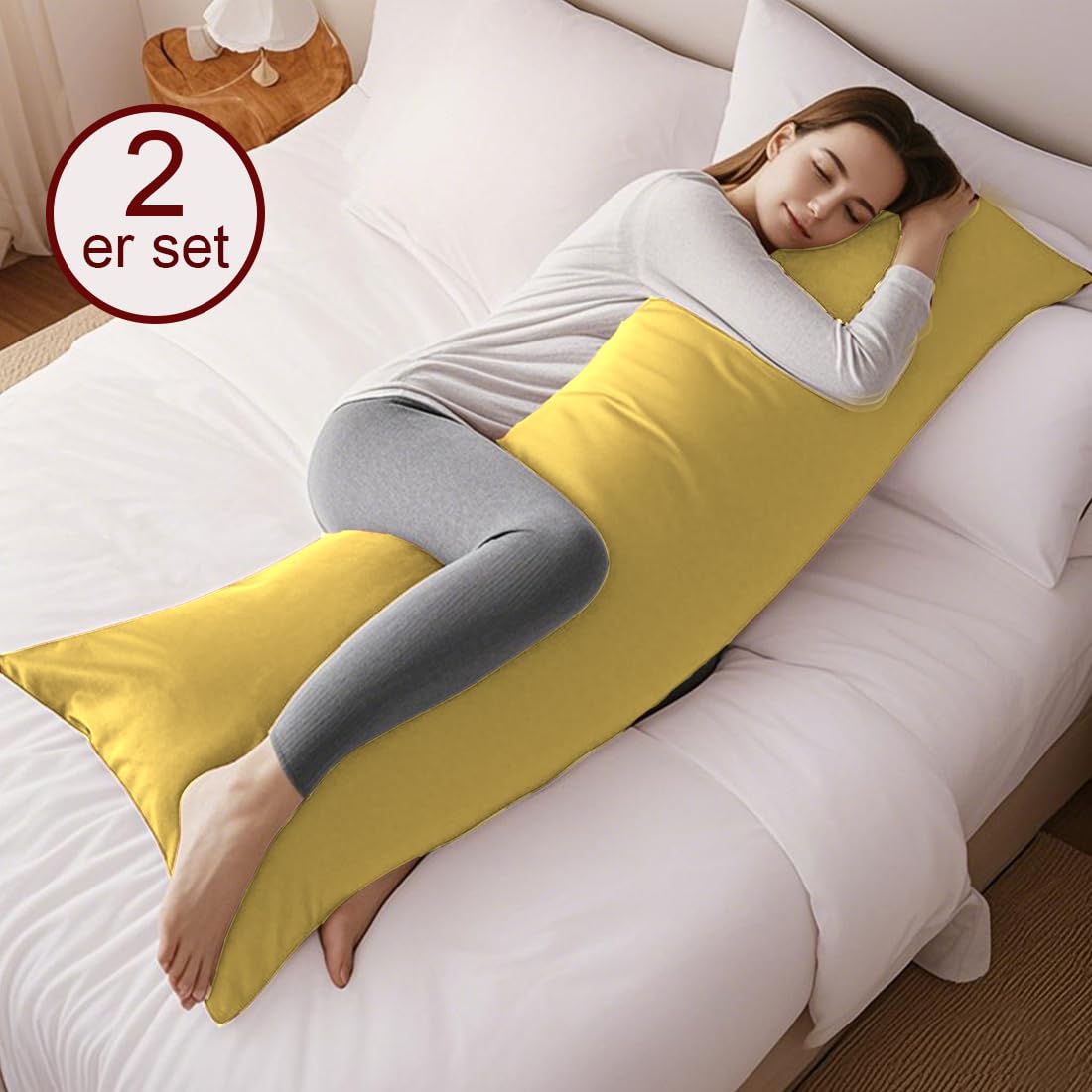 Set Di 2 Federe Cuscino 40x145cm - Microfibra Ipoallergenica | Grigio E Con Cerniera - Foto 3