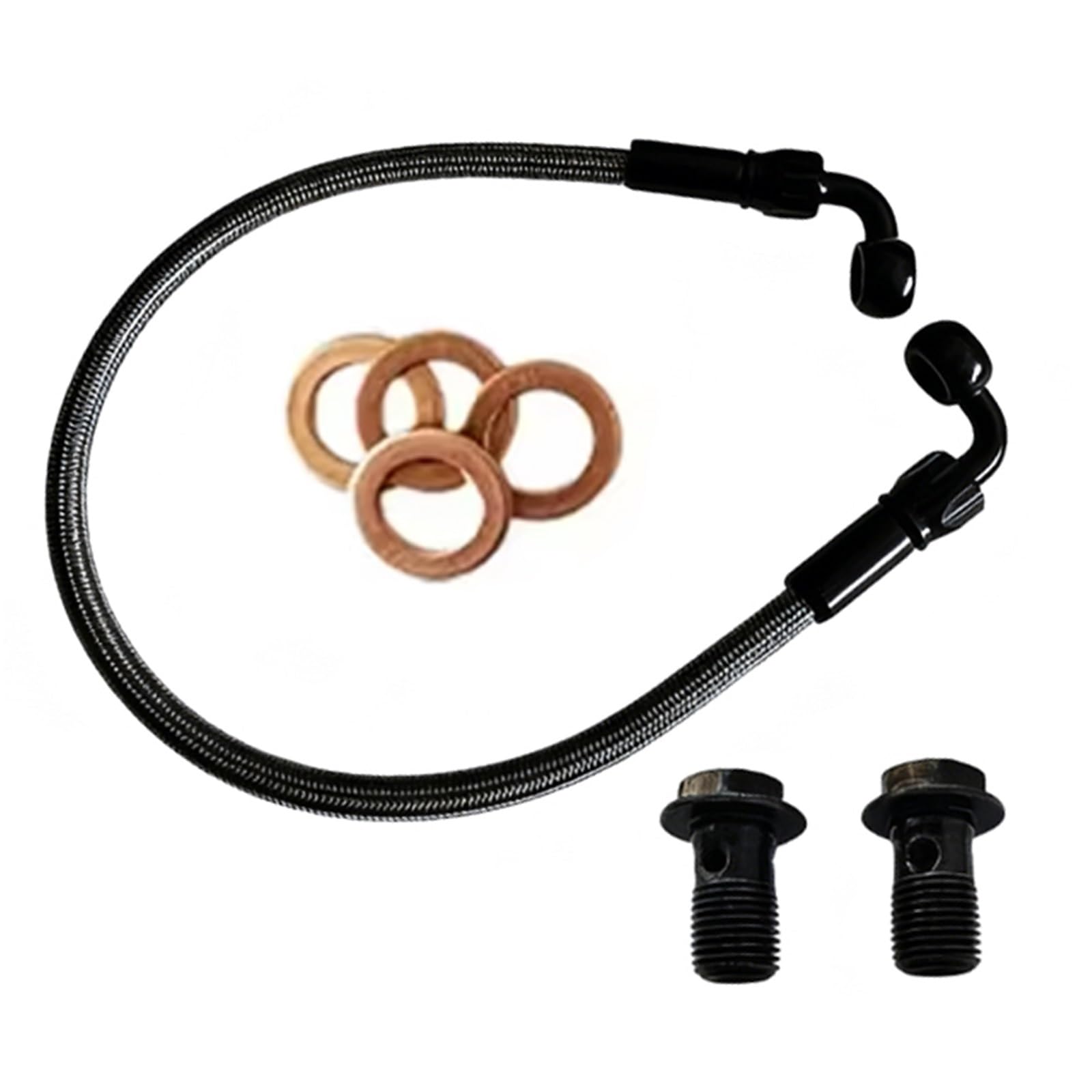 Hydraulic Brake Hose AN3 M10 Motorcycle Braided Brake Hose Line Hydraulic Clutch Tube Master Cylinder Oil Pipe Motocross Dirt Pit Bike 90°-90° Accessories(1800mm)