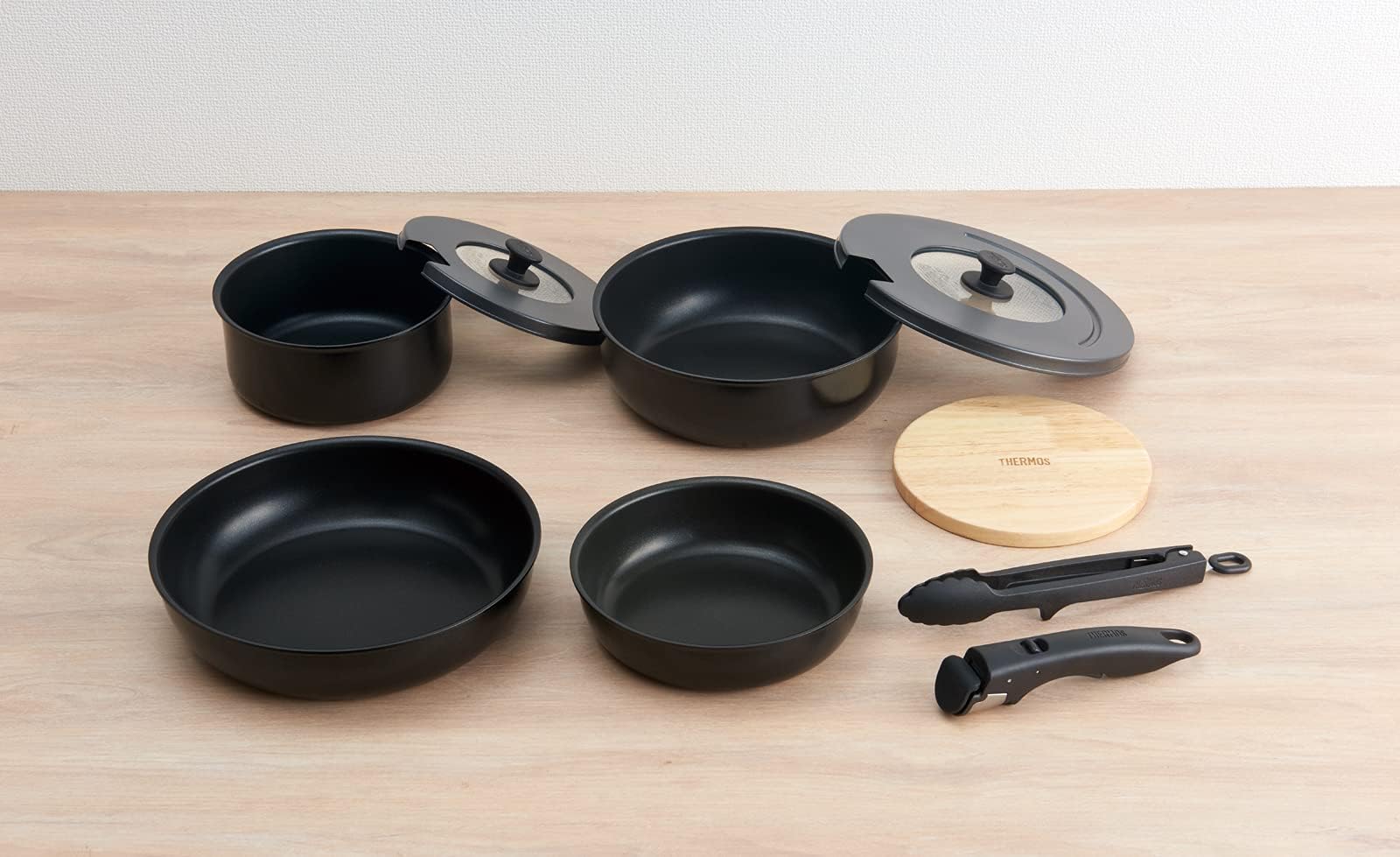 サーモス(THERMOS) KSA-9A Frying Pan Set, 9点セット, Black (Black
