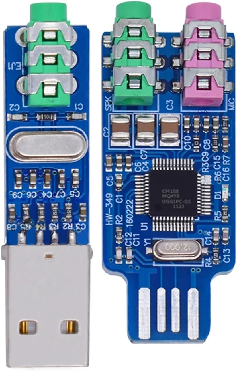 External Sound Card 5pcs 5V Mini PCM2704 CM108 USB Sound Card Power DAC Decoder Board Module for Pi 16 Bits for Windows, Mac,Desktop(PCM2704)