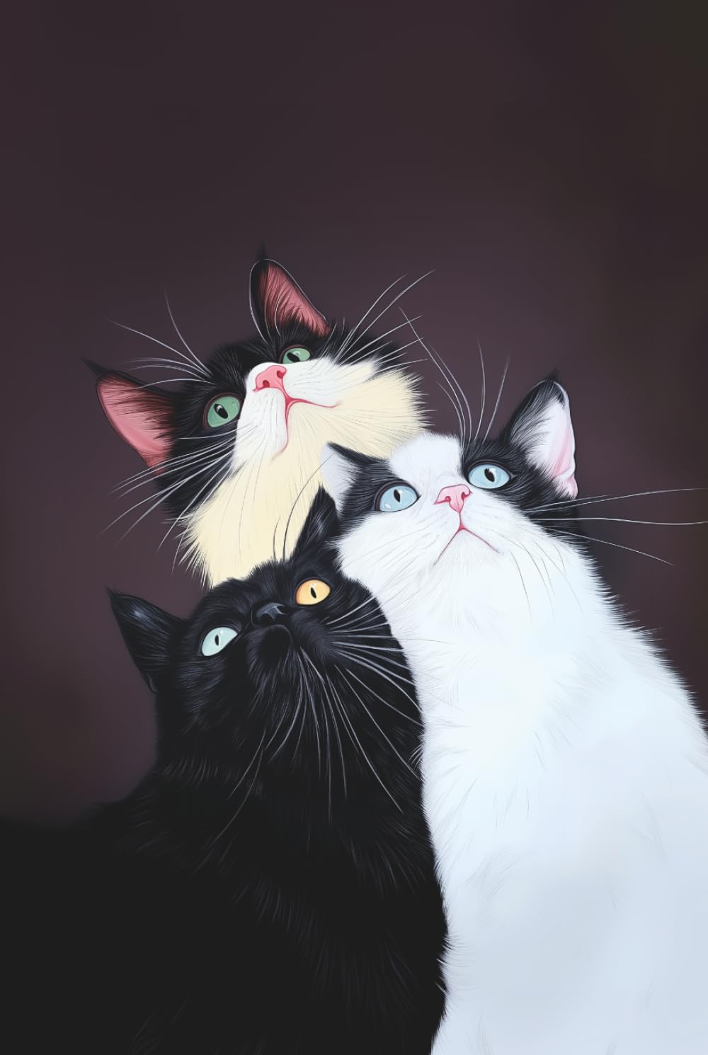 One Line Ruled Page Cat Trio Hardcover Journal: Lined Notebook for Cat Lovers: Sunswee ...