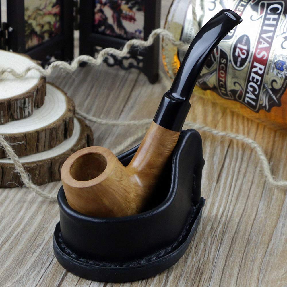 Amazon.com: Genuine Leather Smoking Pipe Stand Rest Handmade Tobacco ...