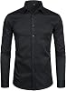 ZEROYAA Men's Long Sleeve Dress Shirt Solid Slim Fit Casual Business Formal Button Up Shirts with Pocket