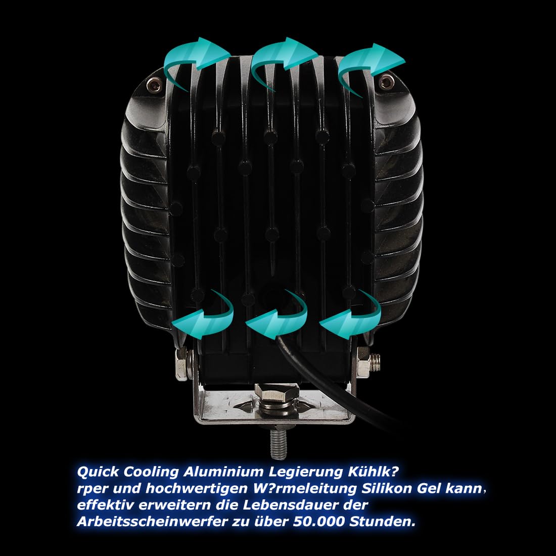 48W CRE LED Arbeitsscheinwerfer 12V 24V Zusatzscheinwerfer 4800LM Offroad Scheinwerfer Motorrad Flutlicht für Traktor Bagger offroad SUV ATV UTE UTV (2 Stück)