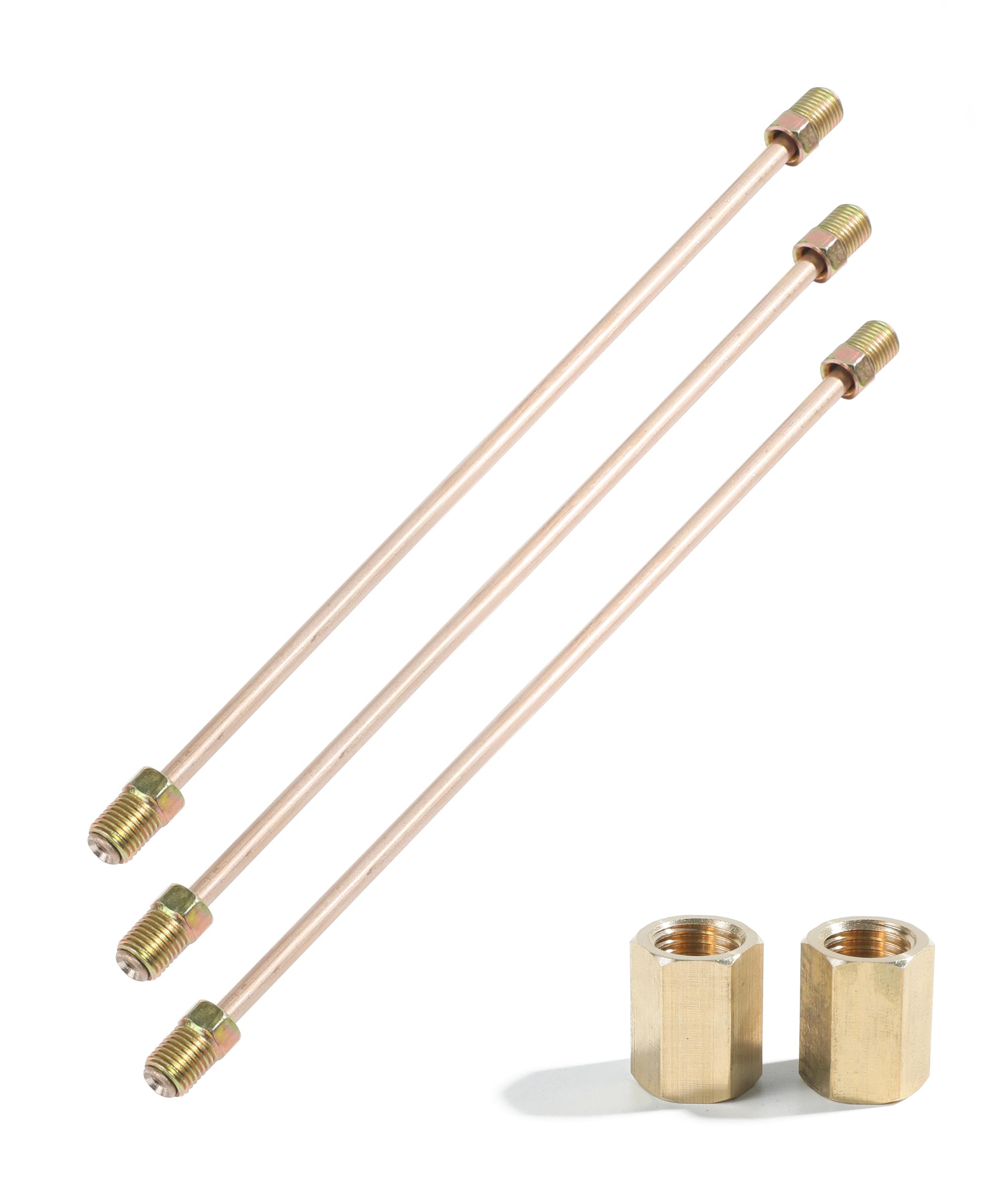 Zlirfy Brake Line Tubing Kit,8"10" Long Copper Nickel Brake Lines,3/16 Inch Stainless Steel Brake Lines with Inverted Double Flares and Standard Tube Nuts,Brake Line for Fuel (8 Inch)