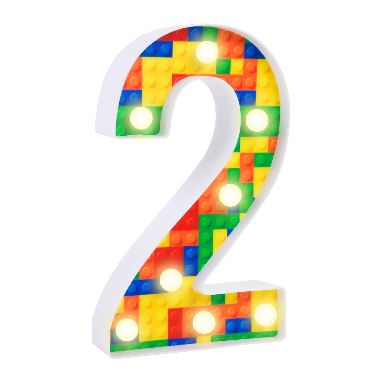 Light up Numbers, Decorative Led Number 2 Lights, Birthday Decorations, 8.5inch Lighted Number Sign for Birthday Party Wedding Anniversary Home Wall Decor (number-2)
