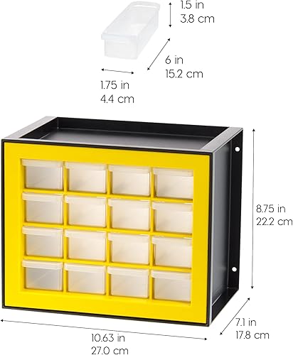 Miniatura 10 de IRIS USA 64 cajones piezas gabinete, negroamarillo