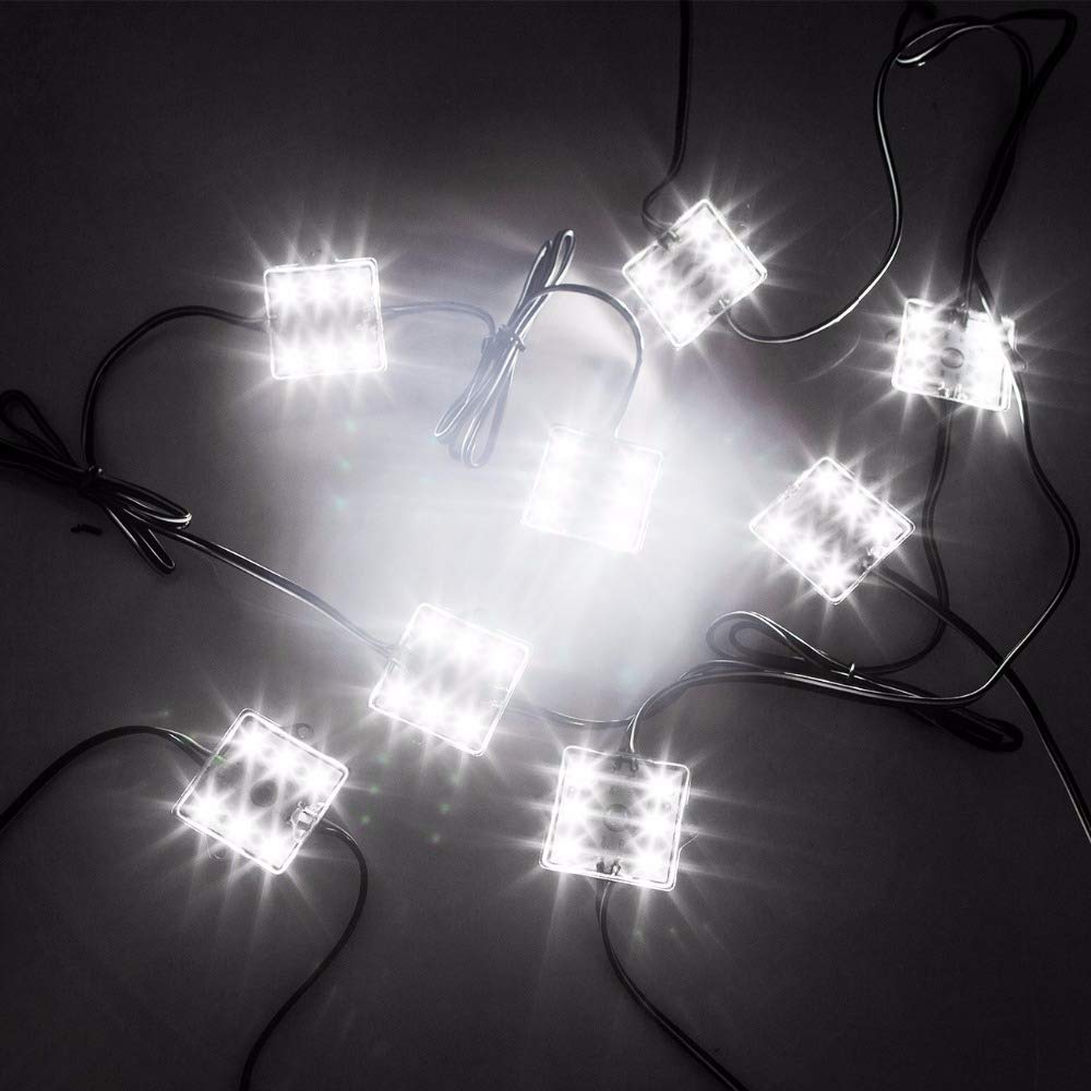 Kit de 8 luces blancas superbrillantes para caja de camión, luz de riel, interior del coche, 48 LED, kit de iluminación trasera de carga con interruptor para furgoneta, todoterreno, debajo del