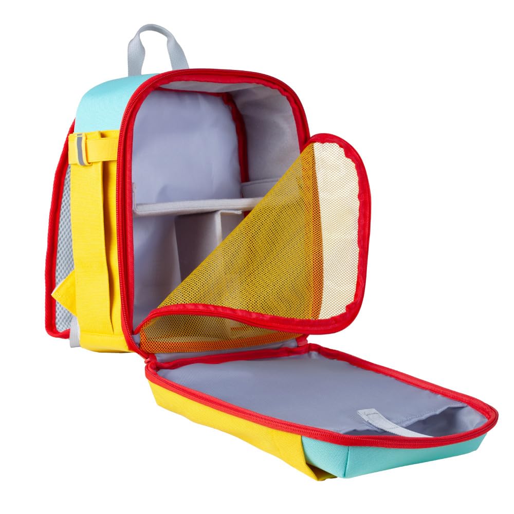FABA Zaino Zipi per bambini dai 3 anni, dimensioni 23×27,5×15 cm, tessuto colorato, spallacci e schienale imbottiti