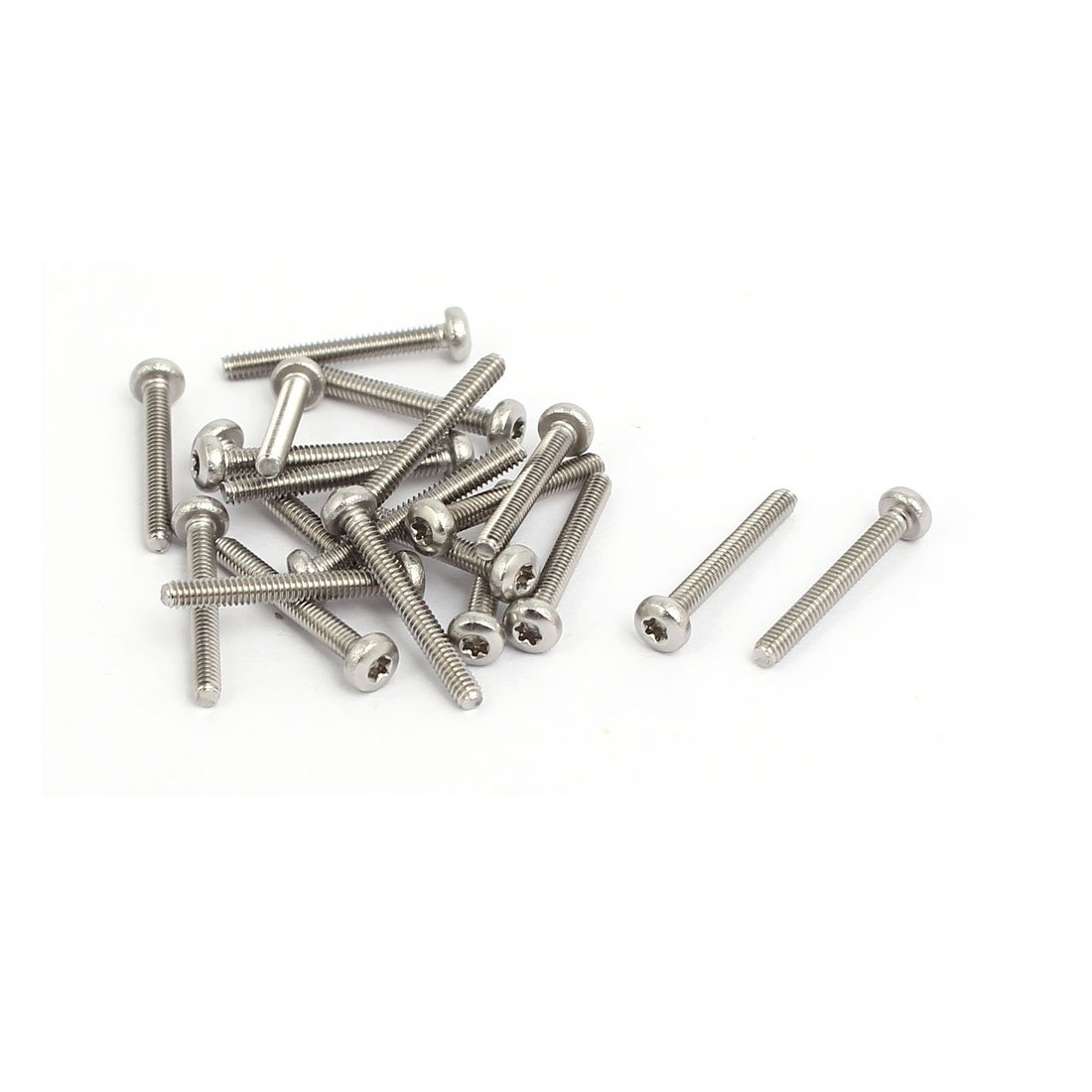 Sourcingmap M2 x 16mm 304 Stainless Steel Torx Pan Head Screws Bolts Fasteners 20pcs, Silver, M2x16mm
