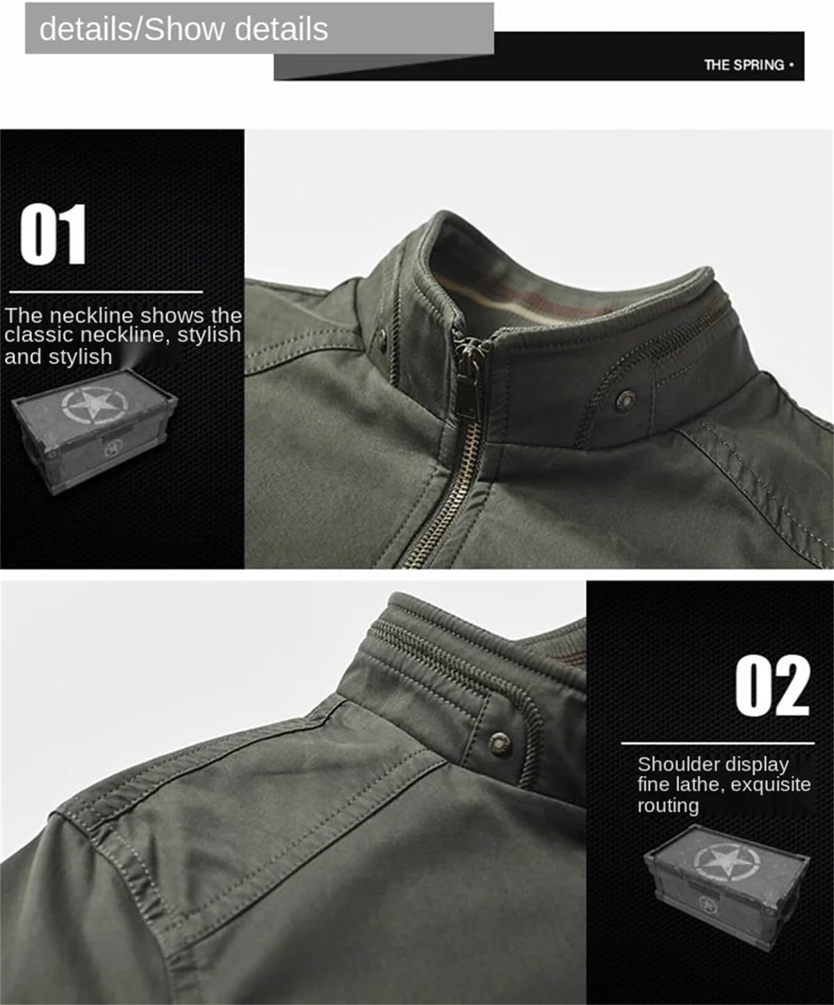 Hndudnff Men's Winter Lightweight Padded Parka Coat Outdoor Sports Military Solid Outerwear