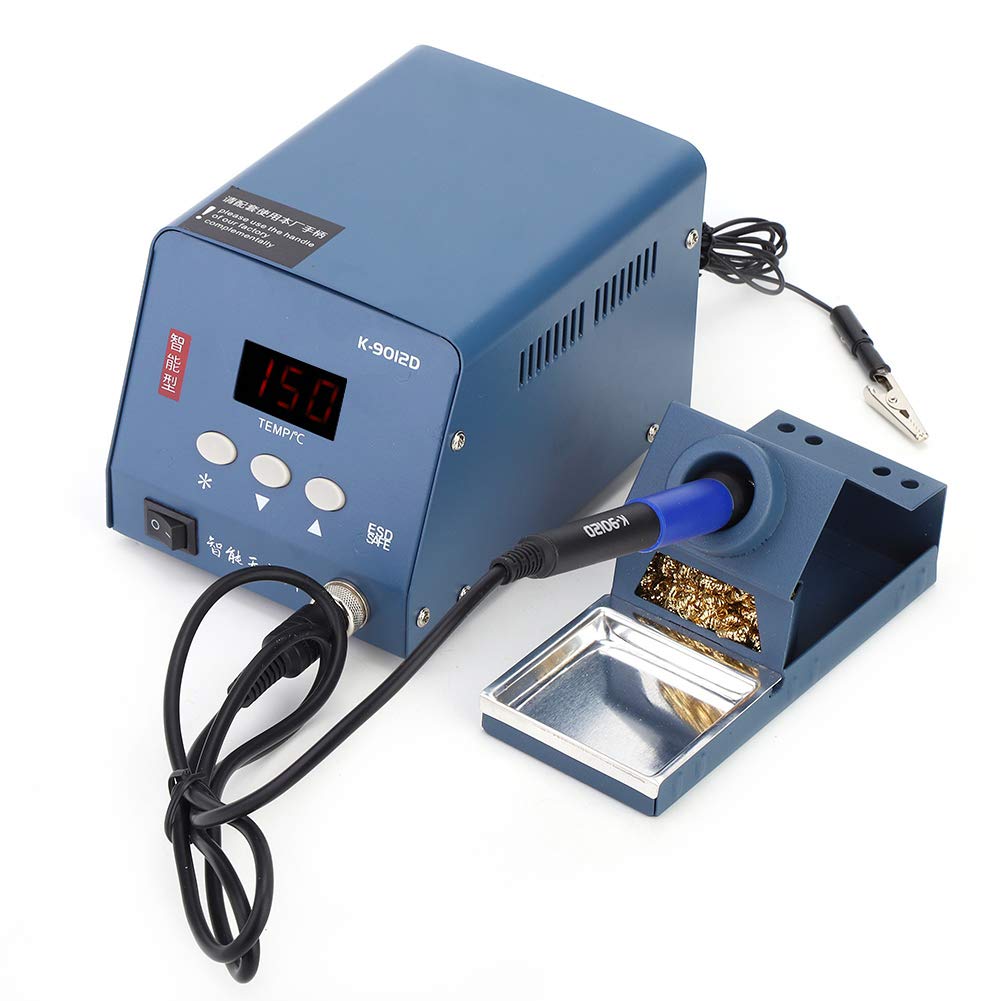 KS 9012D Digitale LCD-Touch-Button-Löt-Nacharbeitsstation – 220 V EU-Stecker – mit 3 Temperaturspeicherkanälen und 5-adriger Buchse – inklusive Vollmetallständer und integriertem
