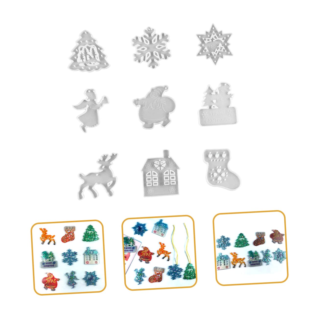 Anneome 18piezas Moldes Para Colgantes De Ventilación De Navidad Moldes De Epóxica Para Decoración De Campanillas Manualidades De Adornos Navideños