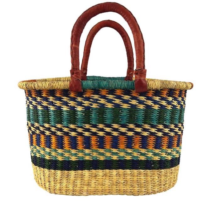 Bolga Korb Afrika - Das Original aus Ghana - Bunt - Fair Trade - Oval -...