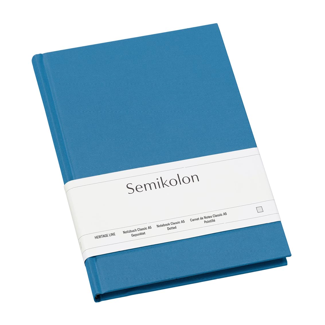 Semikolon 364092 Taccuino Classic A5 a puntini - 176 pagine, carta bianco crema - segnalibro - azzurro chiaro