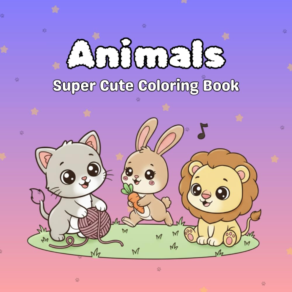 Animals Super Cute Coloring Book: Adorable Kawaii Designs