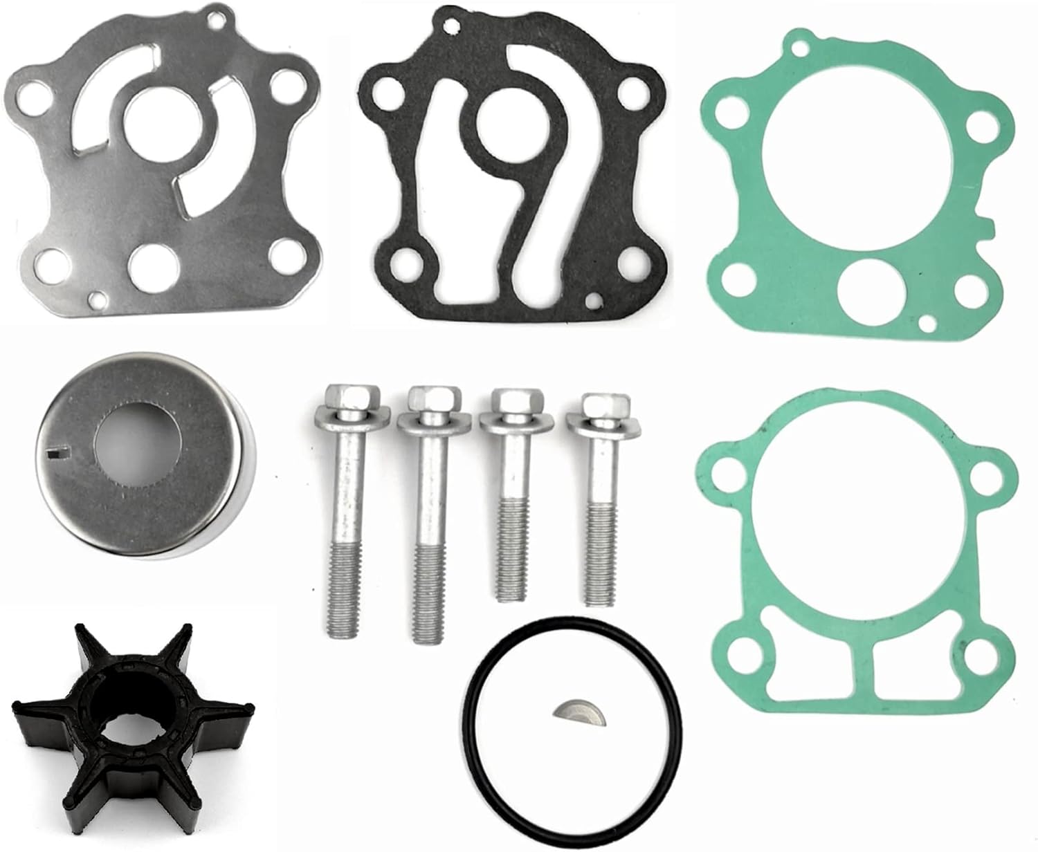 6H3-W0078-02-00 Water Pump Impeller Repair Kit Replacement for Yamaha Outboard 50 60 70 HP F50 T50 C60 E60 Boat Motor Engine parts Sierra 18-3465 6H3-W0078-01-00 6H3-W0078-00-00 6H3-W0078-A0