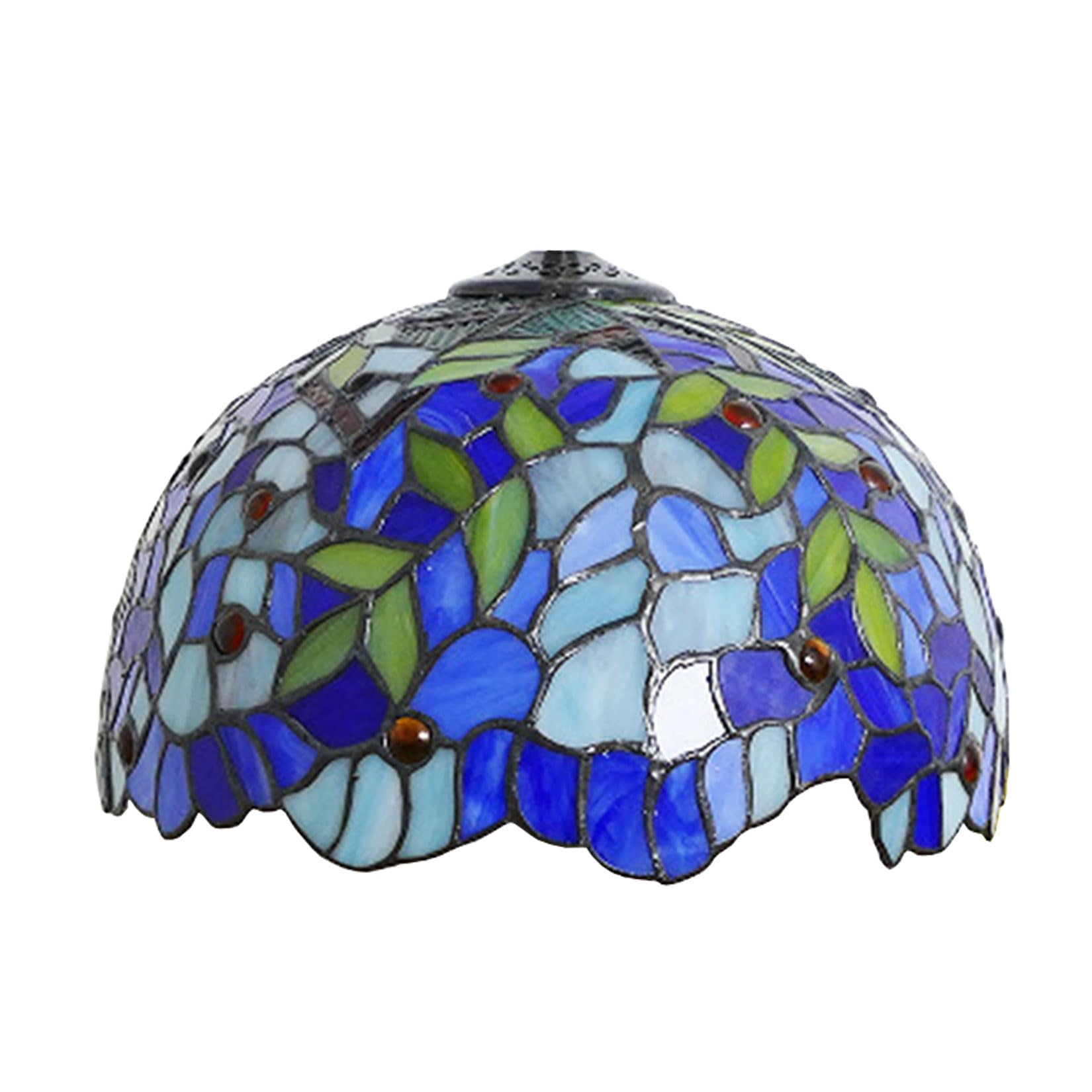SaryEdge 12 Inch Stained Glass Lamp Shade, Tiffany Style Lampshades Replacement, Handmade Vintage Lamp Cover Accessories Only for Table lamp Pendant Light Ceiling Lamp,Cherry Blossom，W，Wisteria