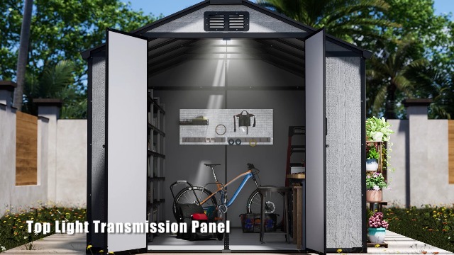 Amazon.com : MELLCOM 4 x 6 FT Plastic Garden Shed with Floor