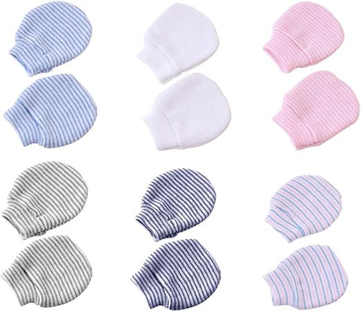 Toddmomy Baby,Clothing,Baby Boys 0-24m,Accessories,Gloves & Mittens Toddmomy 6 Pairs No Scratch Mittens Newborn Baby Cotton Gloves for 0-3 Months Baby Boys Girls