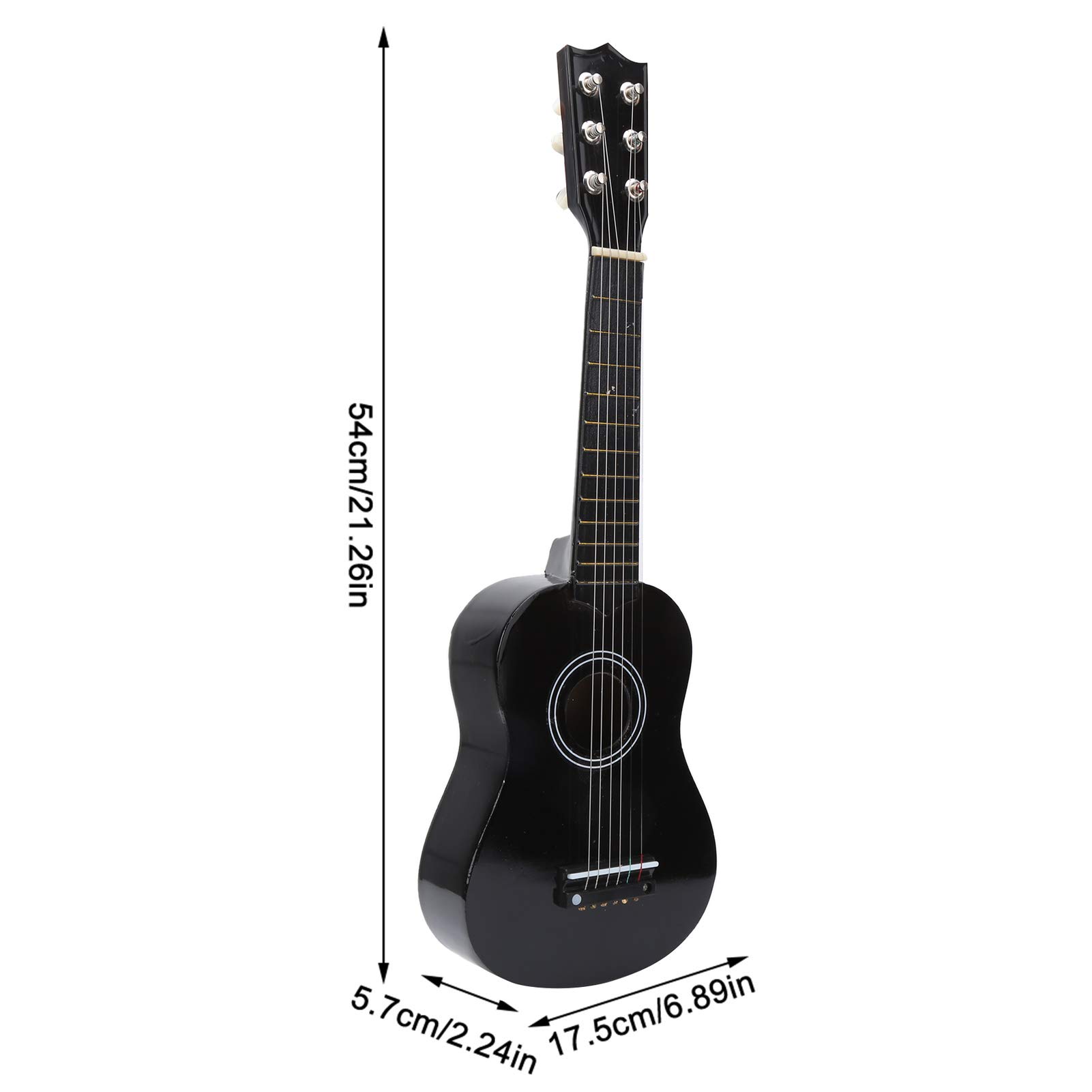 Zabawka akustyczna dla dzieci Drewniana kolorowa gitara Instrumenty muzyczne Mini gitara na prezent urodzinowy dla dzieci Lite drewno Czarny 21 cali