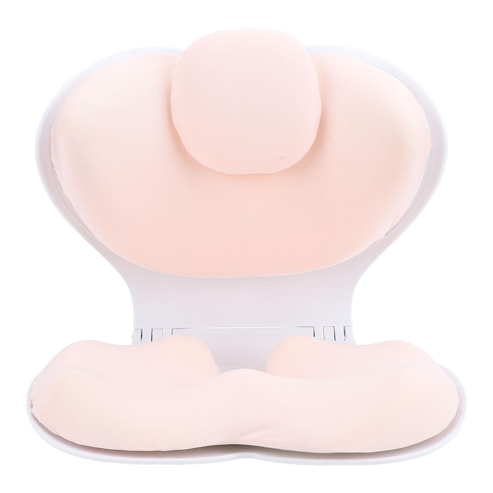 Cuscino pieghevole ergonomico per il supporto lombare, supporto per la zona lombare della sedia da ufficio, cuscino portatile traspirante dal design ergonomico per lunghi periodi (Rosa chiaro)