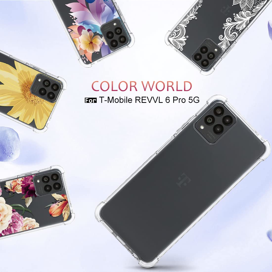 Asuwish Cover per T-Mobile T Phone Pro 5G/Revvl 6 Pro con