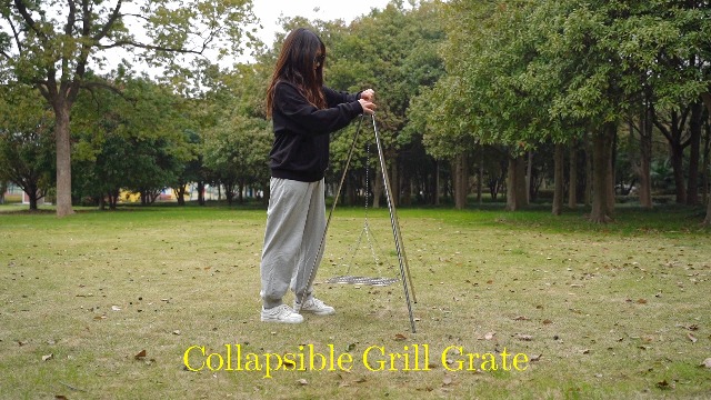 Trípode De Acero Inoxidable Para Cocina Al Aire Libre - Ligero, Ajustable En Altura - Ideal Para Camping, Picnic Y Hogueras