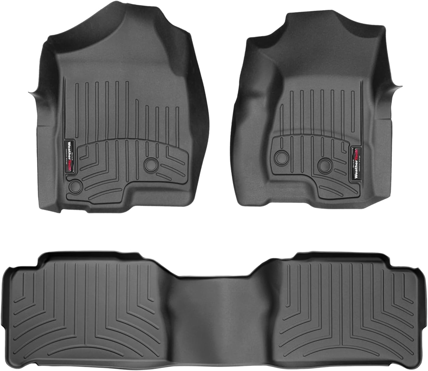 WeatherTech Custom Fit FloorLiners for Chevrolet Tahoe, Tahoe, Yukon - 1st & 2nd Row (44003-1-2), Black
