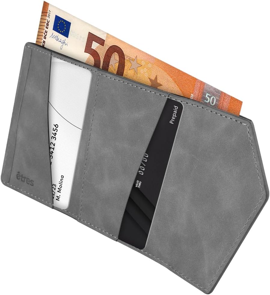 TECHMADE ETRES Smart ICON Easy Wallet - MagSafe Wallet with RFID Card Holder, Ultra-Slim, Compatible with iPhone, Minimal Design, Matte Black, grey image 5