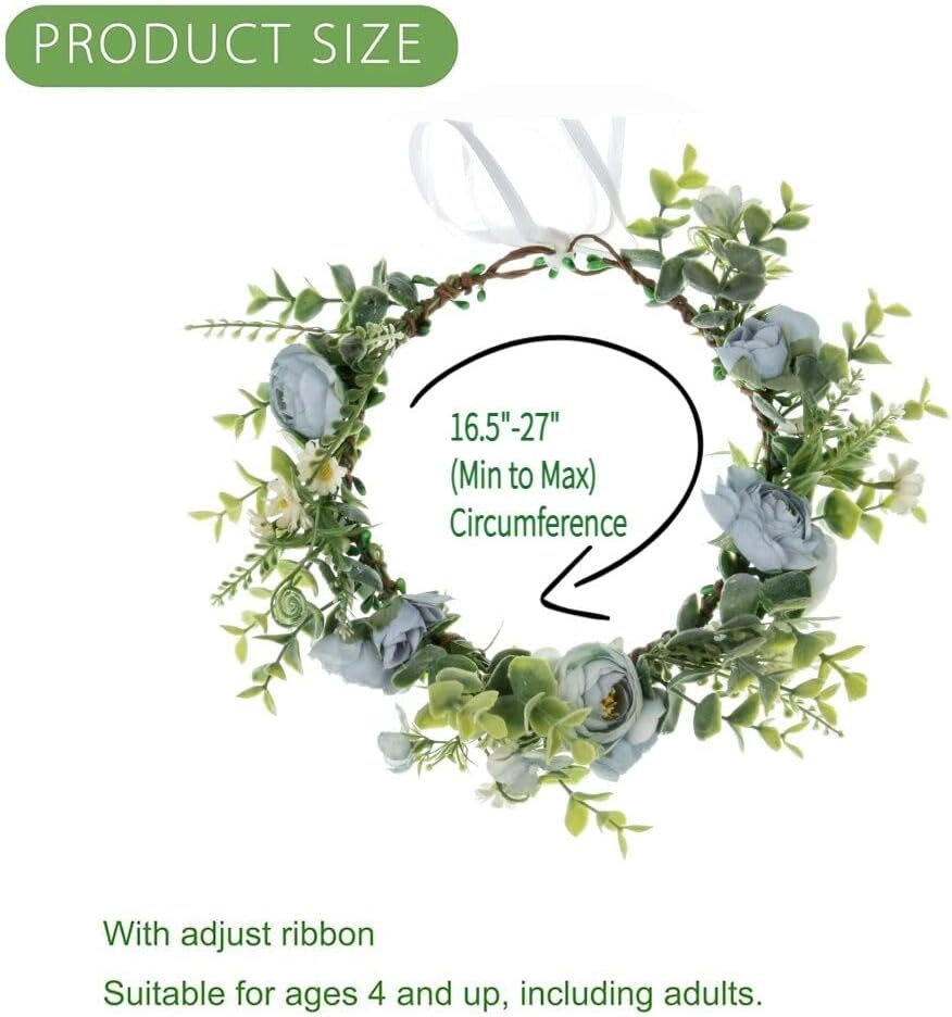 Floral Fall Camellia Flower Crown Rose Headpiece Wedding Bridal Flower Girl Halo Maternity Photo Props FL-03 - Image 2