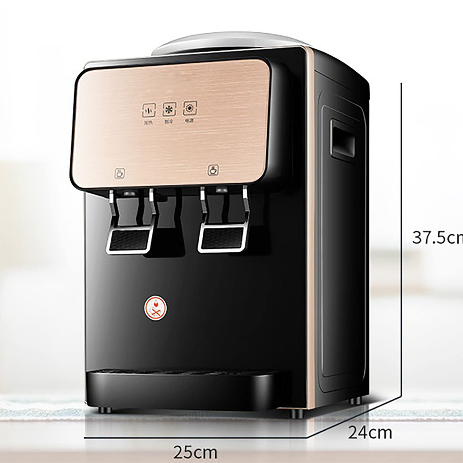 Countertop Water Cooler Dispenser Top Loading, Hot and Cold Water Glass Panel Energy Saving and Silent Long-Term Heat Preservation For Homes, Kitchens, Offices, Dorms